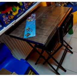 Set pliabil birou cu scaun din lemn si metal - 2 culori